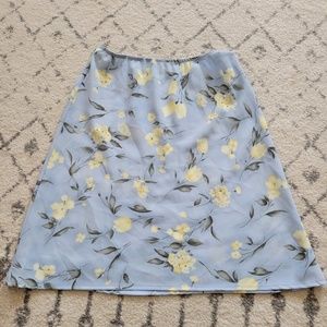 90s Blue Floral Skirt